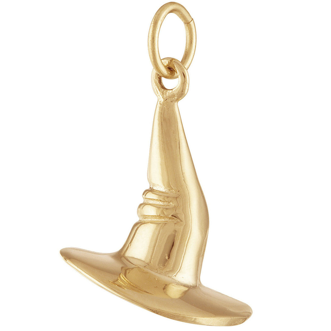 Engravable Witch's Hat 14K Gold Charm